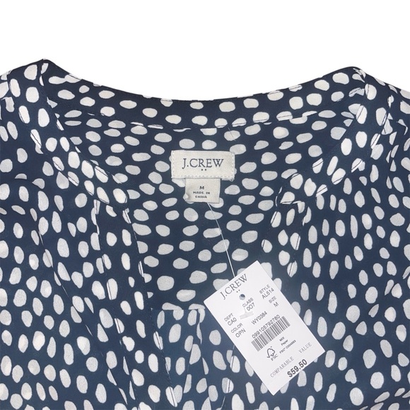 Navy and White Patterned Blouse - Picture 4 of 4